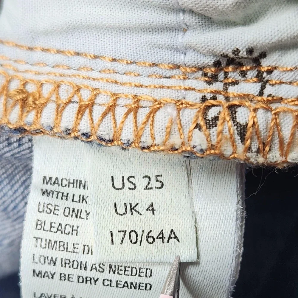 We The Free Jeans Womens 25 Medium Wash High Rise Flare Bell Bottom Button Fly - Picture 12 of 16